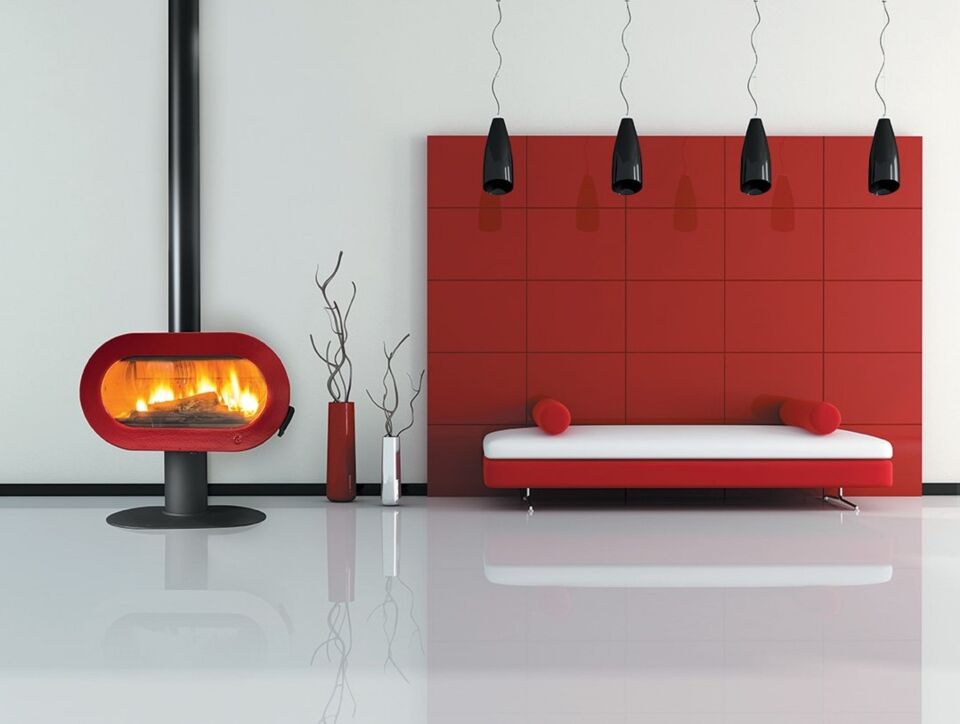 Invicta Döküm Odun Sobası Fifty On Pedestal Kırmızı 6480 47
