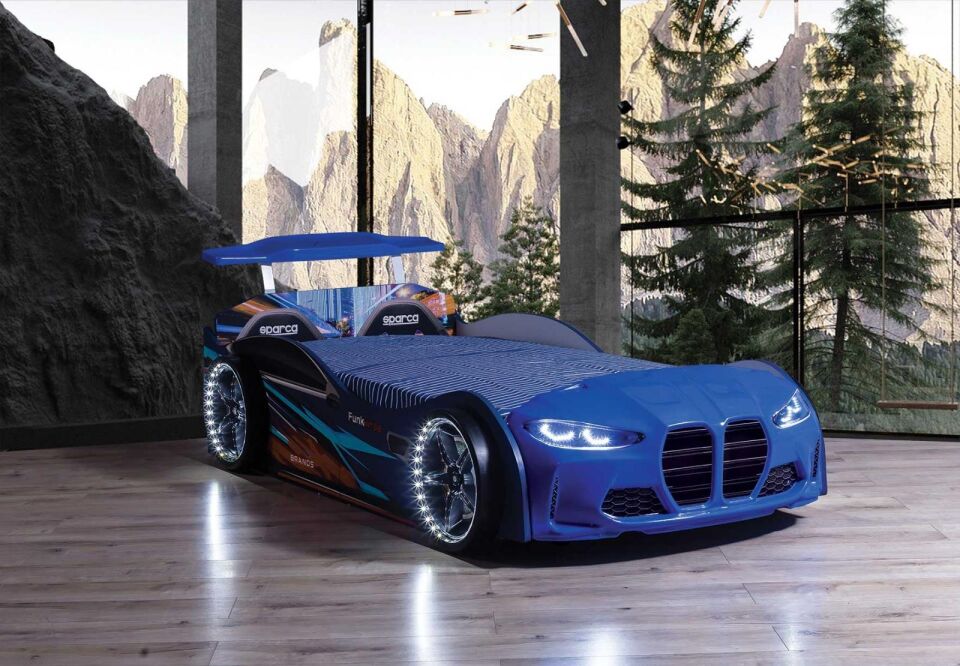 Kaju Carbed Arabalı Çocuk Yatak Gtx Full Mavi