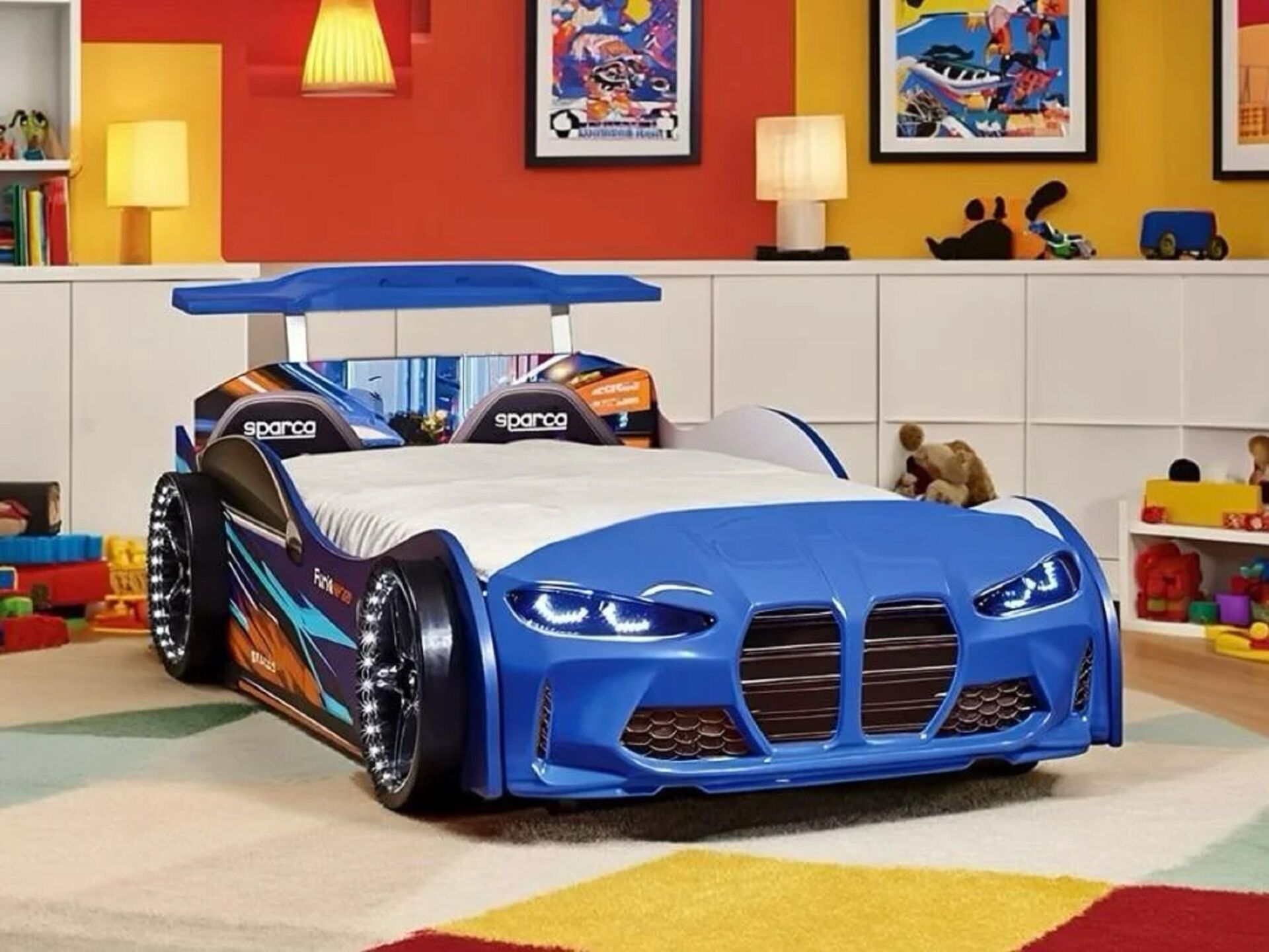 Kaju Carbed Arabalı Çocuk Yatak Gtx Full Mavi