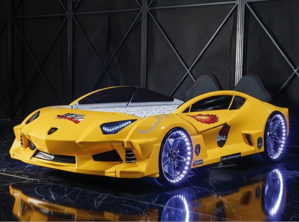 Kaju Carbed Arabalı Çocuk Yatak Borghi Full Sarı