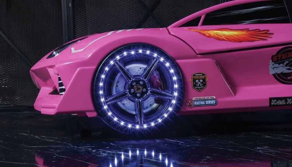 Kaju Carbed Arabalı Çocuk Yatak Borghi Full Pembe