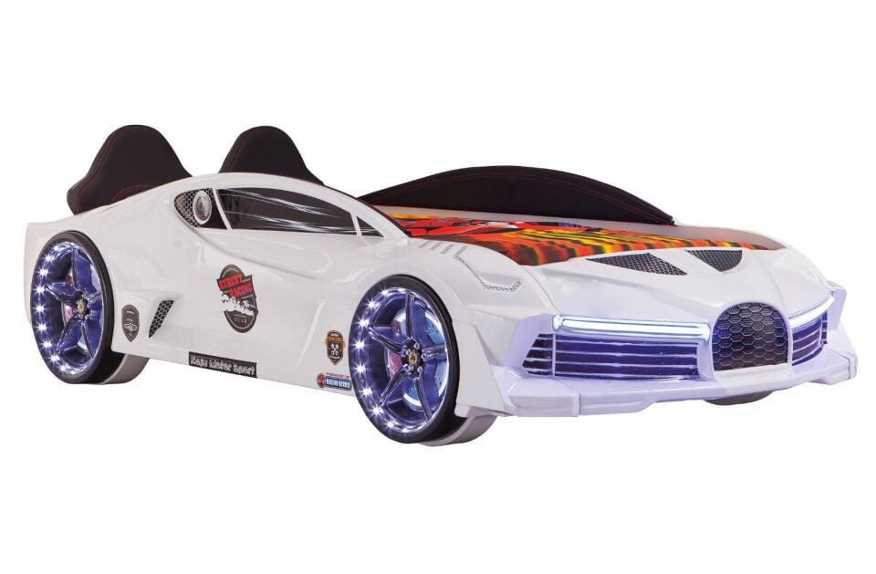 Kaju Carbeds Arabalı Çocuk Yatak Moon Full Beyaz