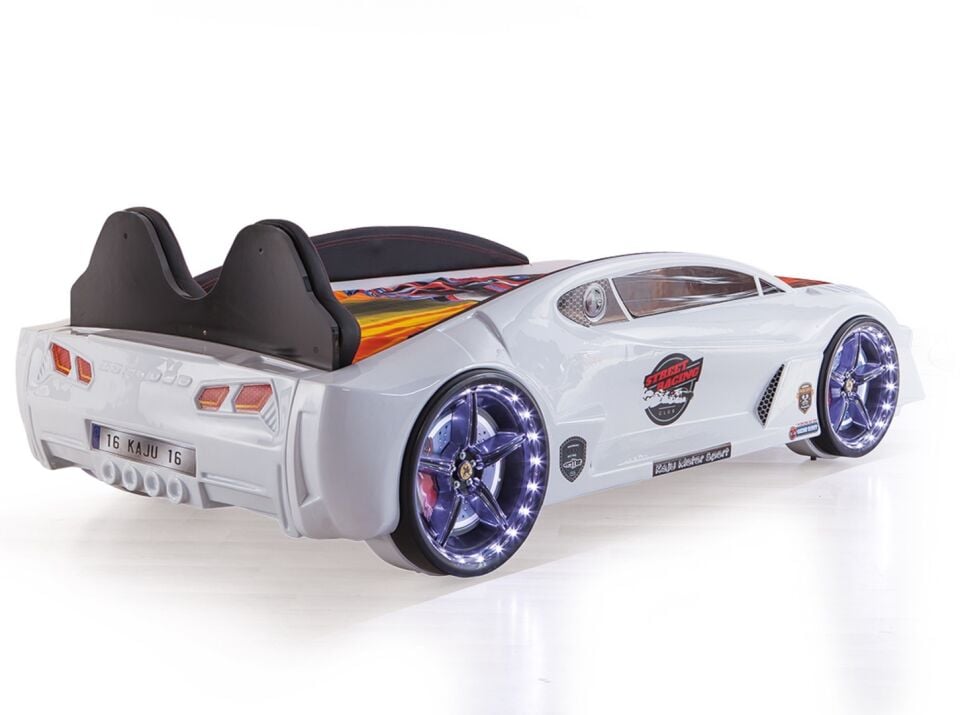 Kaju Carbeds Arabalı Çocuk Yatak Moon Full Beyaz