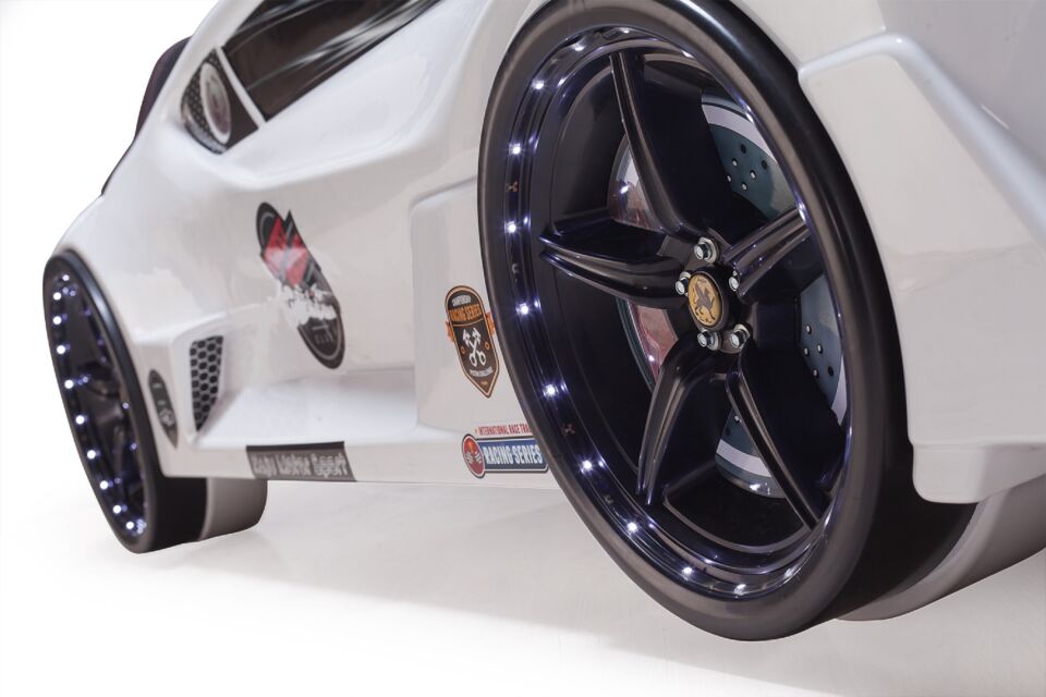 Kaju Carbeds Arabalı Çocuk Yatak Moon Full Beyaz