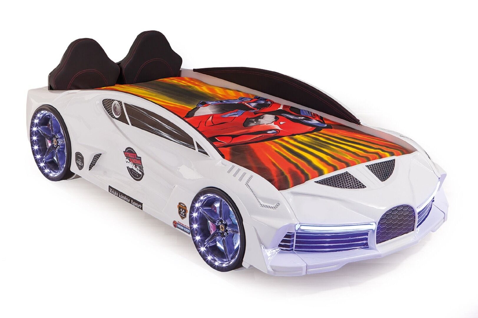 Kaju Carbeds Arabalı Çocuk Yatak Moon Full Beyaz