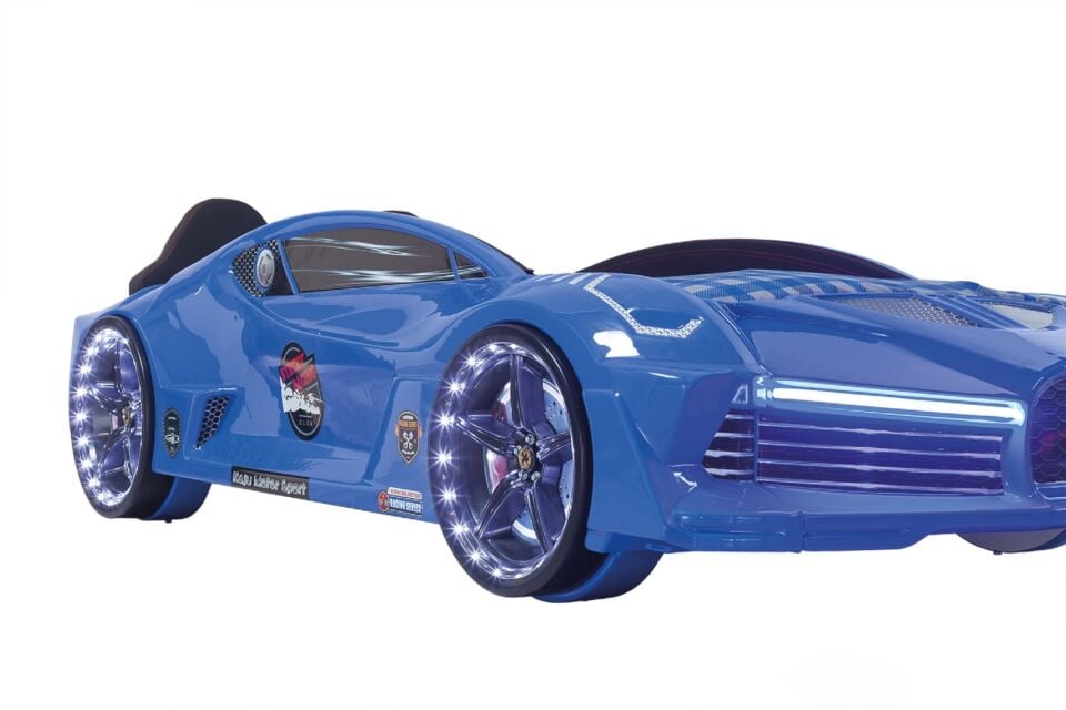 Kaju Carbeds Arabalı Çocuk Yatak Moon Full Mavi