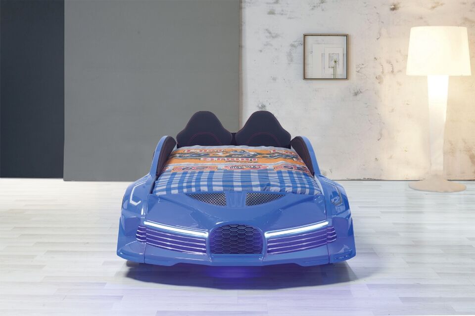 Kaju Carbeds Arabalı Çocuk Yatak Moon Full Mavi