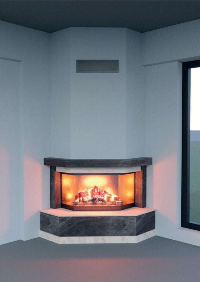 Çırağan Asansörlü Prizma Çelik Şömine Haznesi 70 Lik