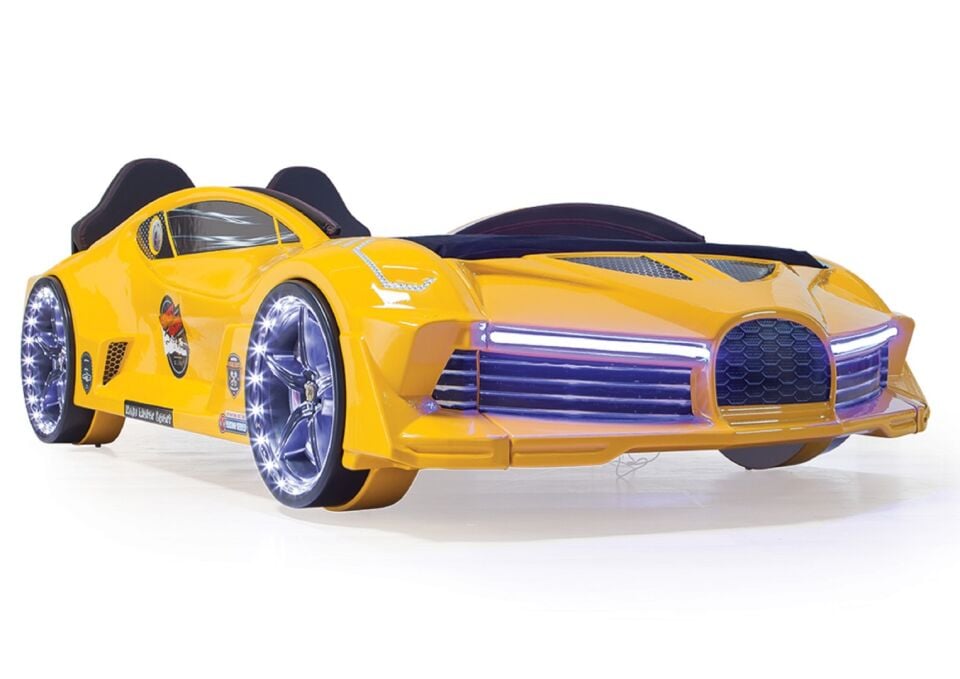 Kaju Carbeds Arabalı Çocuk Yatak Moon Full Sarı