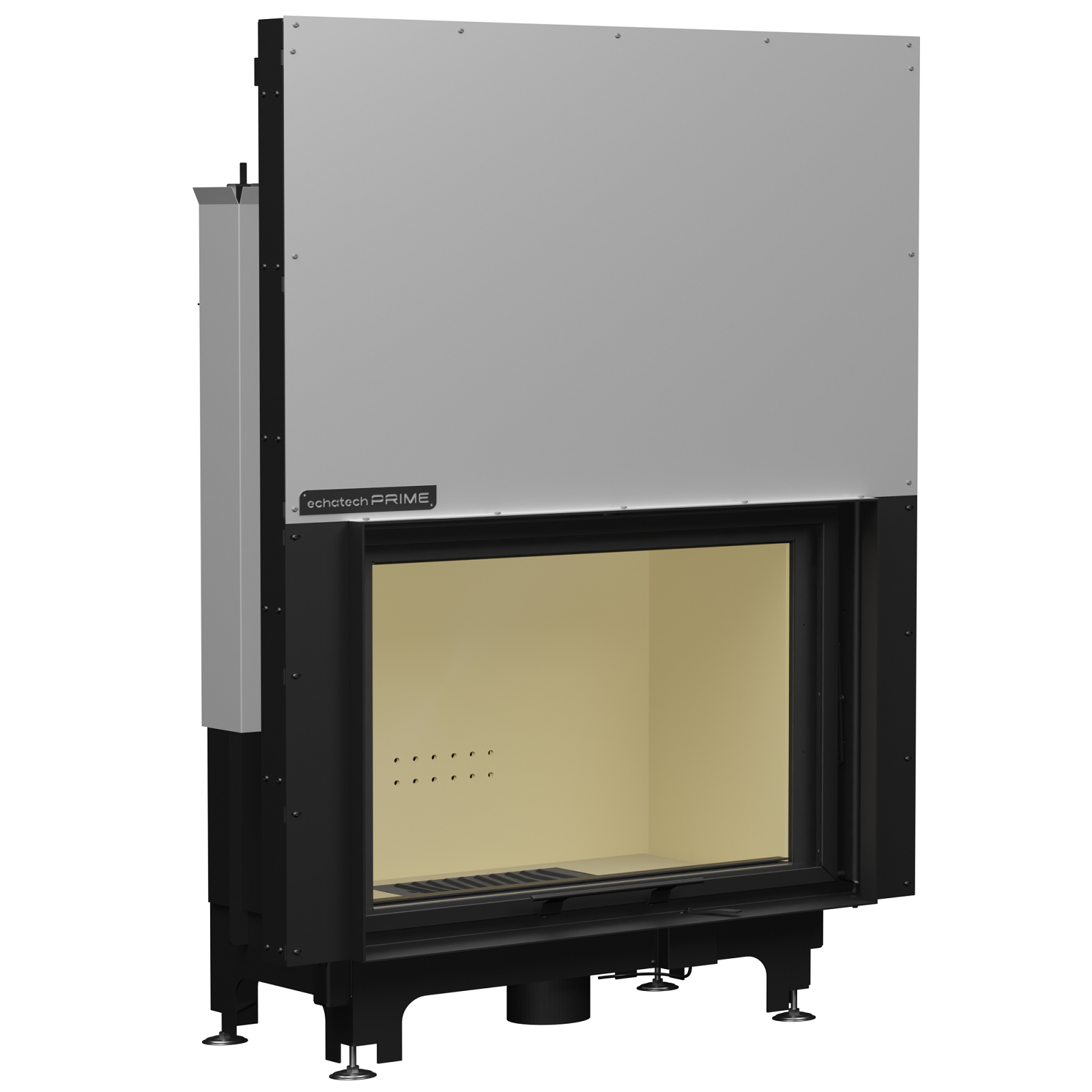 Echa Tech Asansörlü Çelik Şömine Haznesi Düz 90 x 72