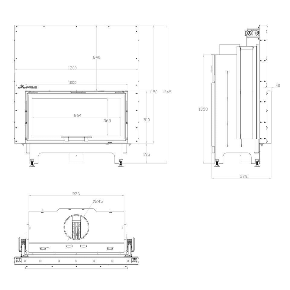 Echa Tech Asansörlü Çelik Şömine Haznesi Düz 100 x 51