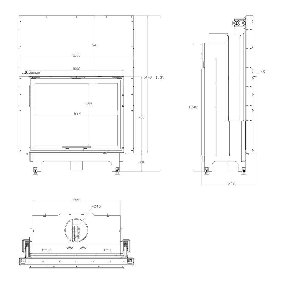 Echa Tech Asansörlü Çelik Şömine Haznesi Düz 100 x 80