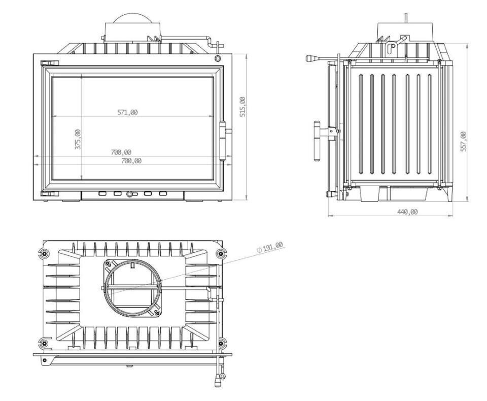 Echa Tech Klapeli Döküm şömine Haznesi Font 700