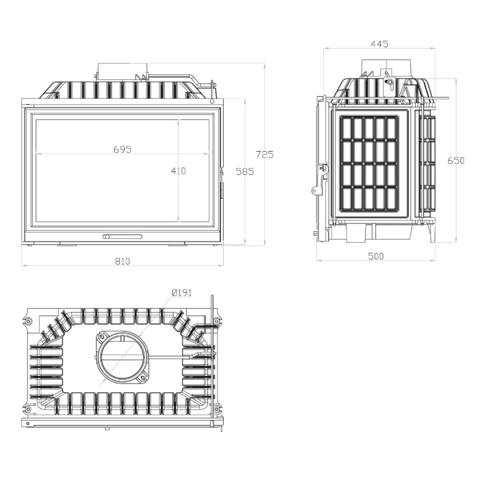 Echa Tech Klapeli Döküm şömine Haznesi Font 800