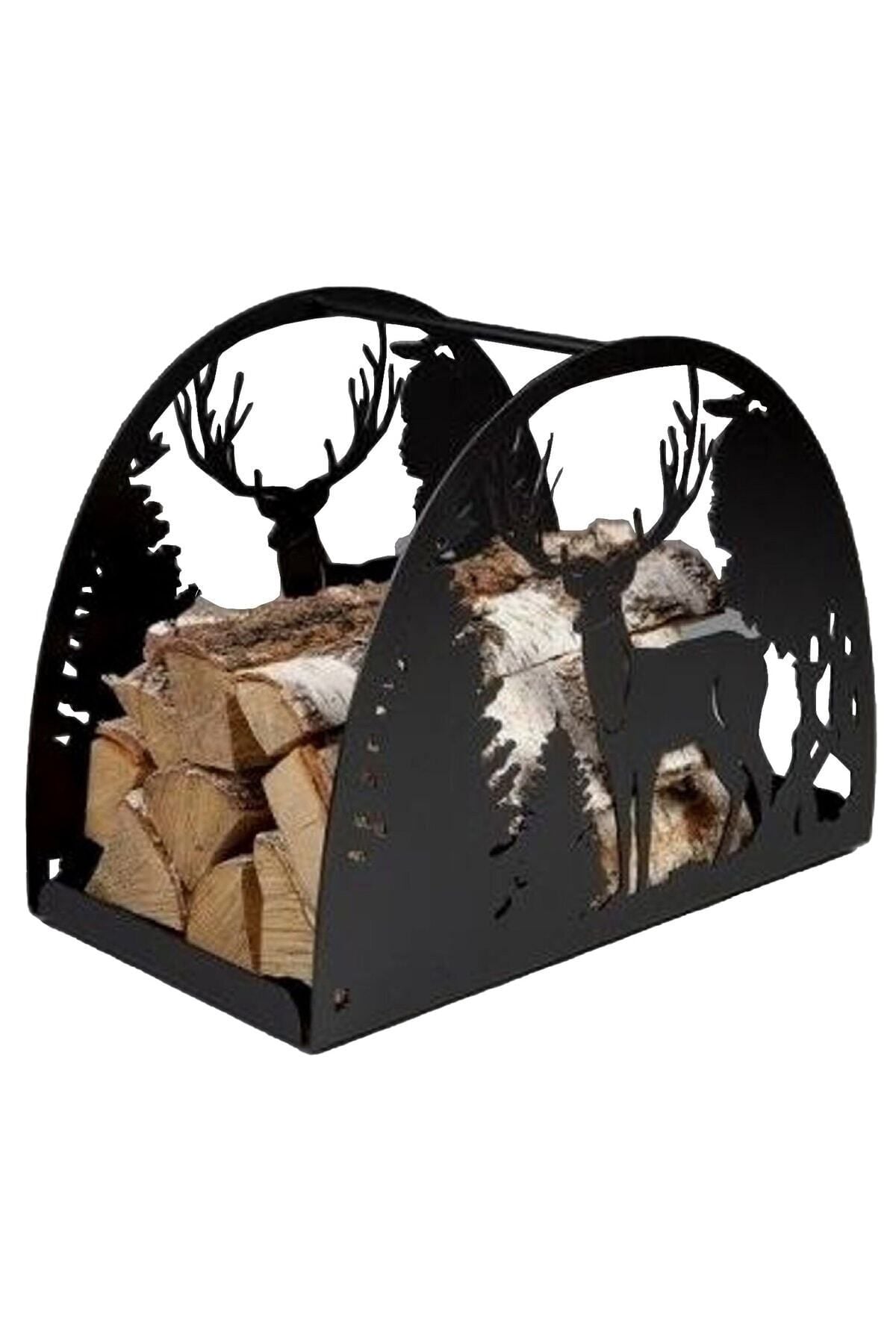 Miss Worble Şömine Odunluk Geyik Desenli