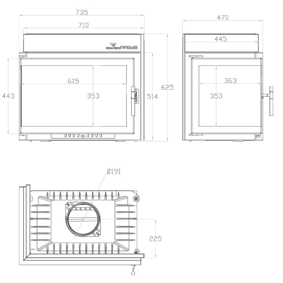 Echa Tech Döküm Şömine Sol Açık Font 700