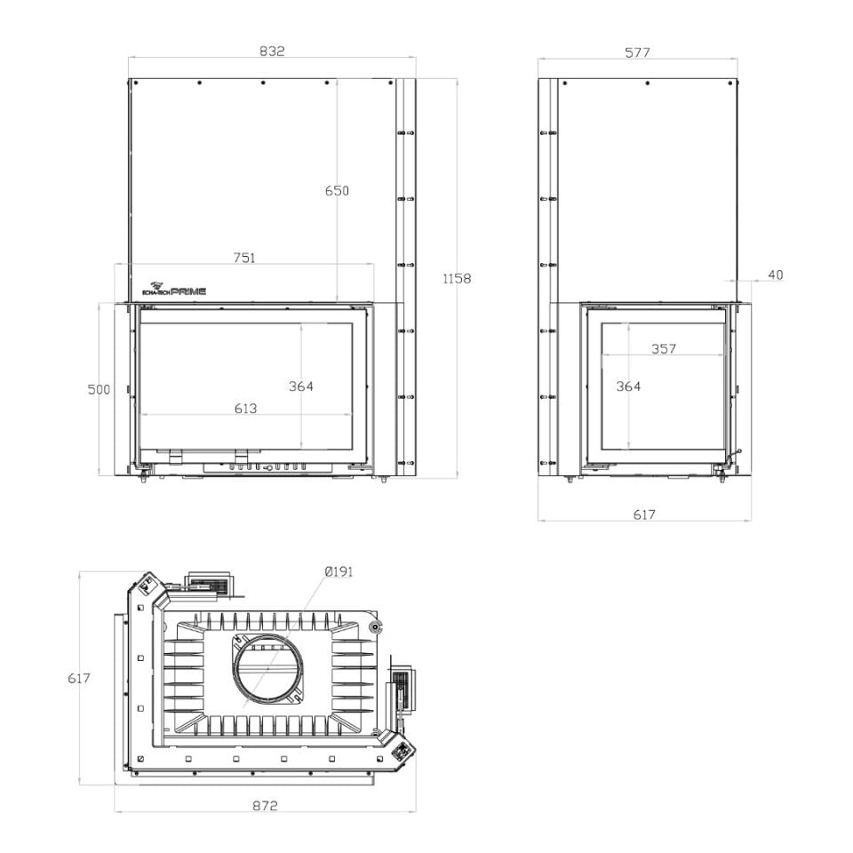 Echa Tech Asansörlü Şömine Haznesi Sol Açık Font 700