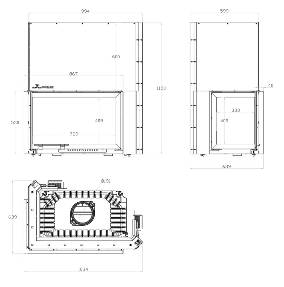 Echa Tech Asansörlü Şömine Haznesi Sol Açık Font 800