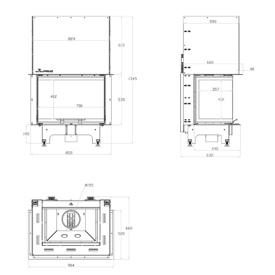 Echa Tech Asansörlü Çelik Şömine Haznesi 3V D 70