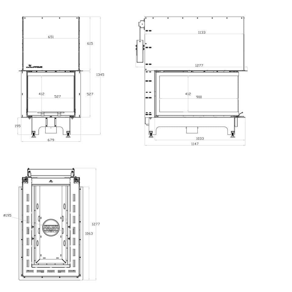 Echa Tech Prime Asansörlü Epi Çelik Şömine Haznesi Döküm 100 Lük