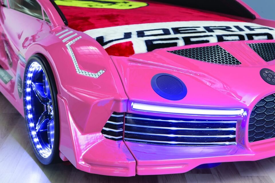 Kaju Carbed Arabalı Çocuk Yatak Moon Premium Pembe