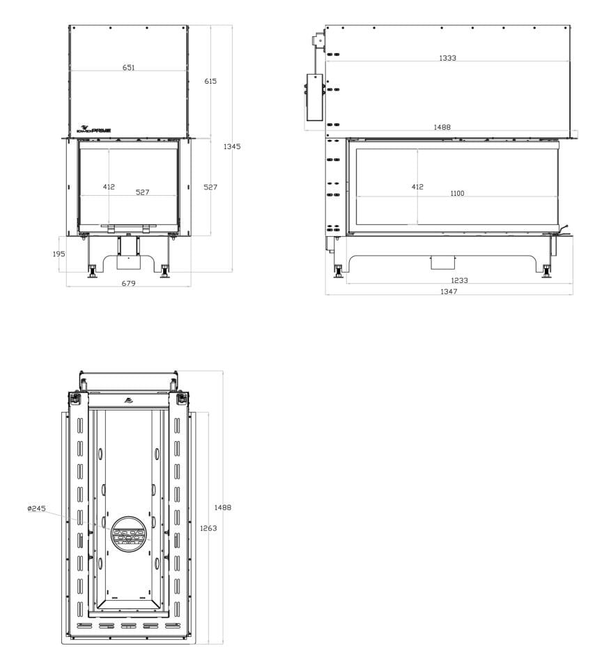 Echa Tech Asansörlü Epi Çelik Şömine Haznesi V 120 Lik