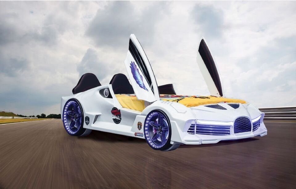 Kaju Carbed Arabalı Çocuk Yatak Moon Aero Full Beyaz