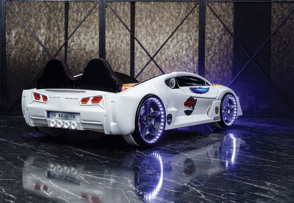 Kaju Carbeds Arabalı Çocuk Yatak Moon Aero Full Beyaz