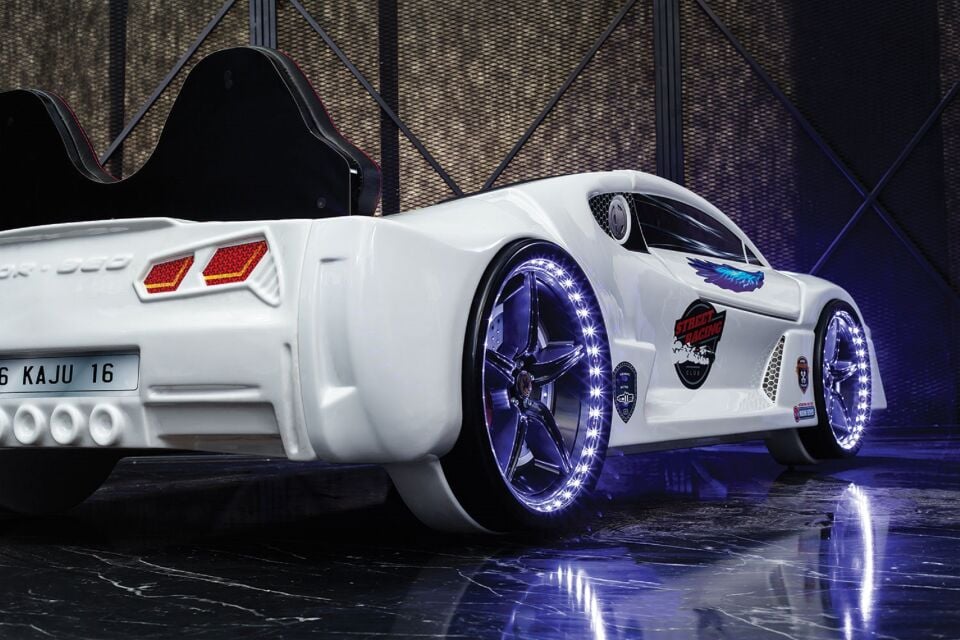 Kaju Carbeds Arabalı Çocuk Yatak Moon Aero Full Beyaz