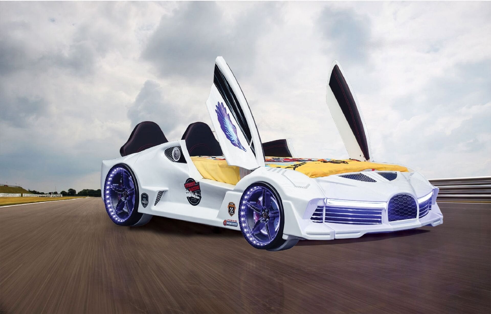 Kaju Carbeds Arabalı Çocuk Yatak Moon Aero Full Beyaz