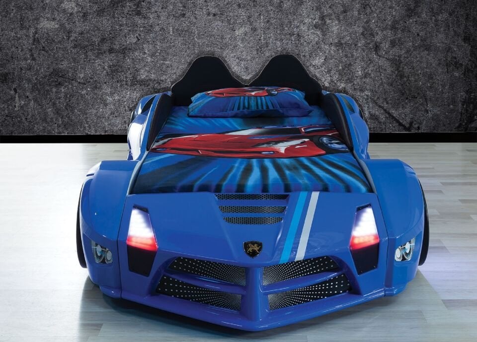 Kaju Carbed Arabalı Çocuk Yatak Luxury Full Mavi