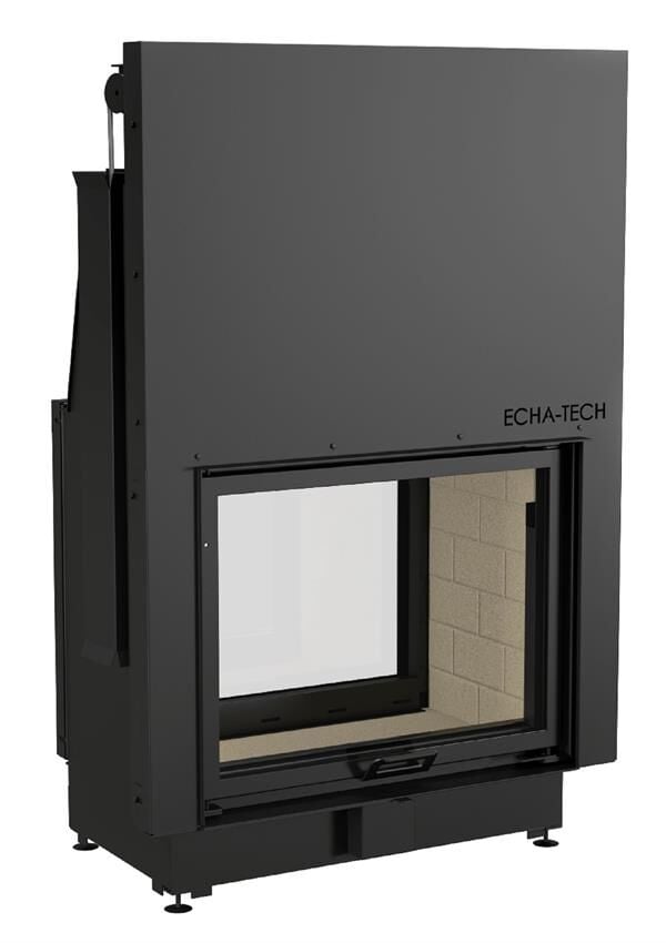 Echa Tech Asansörlü Tünel Çelik Şömine Haznesi Çift Yüzlü 80 x 64