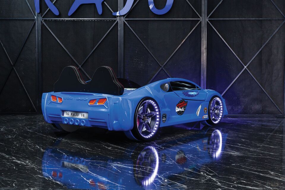 Kaju Carbeds Arabalı Çocuk Yatak Moon Aero Full Mavi