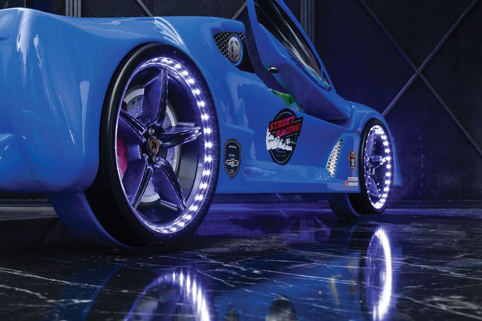 Kaju Carbeds Arabalı Çocuk Yatak Moon Aero Full Mavi