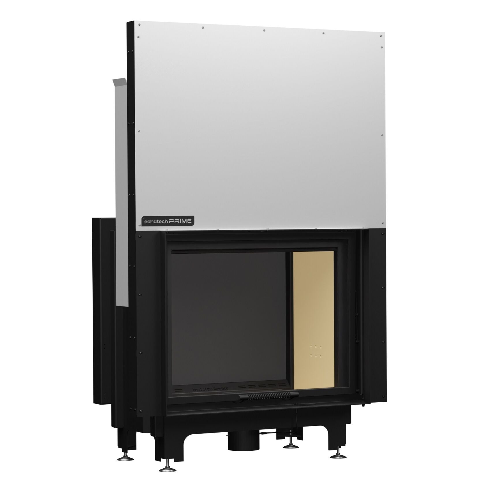 Echa Tech Asansörlü Tünel Çelik Şömine Haznesi Çift Yüzlü 90 x 72