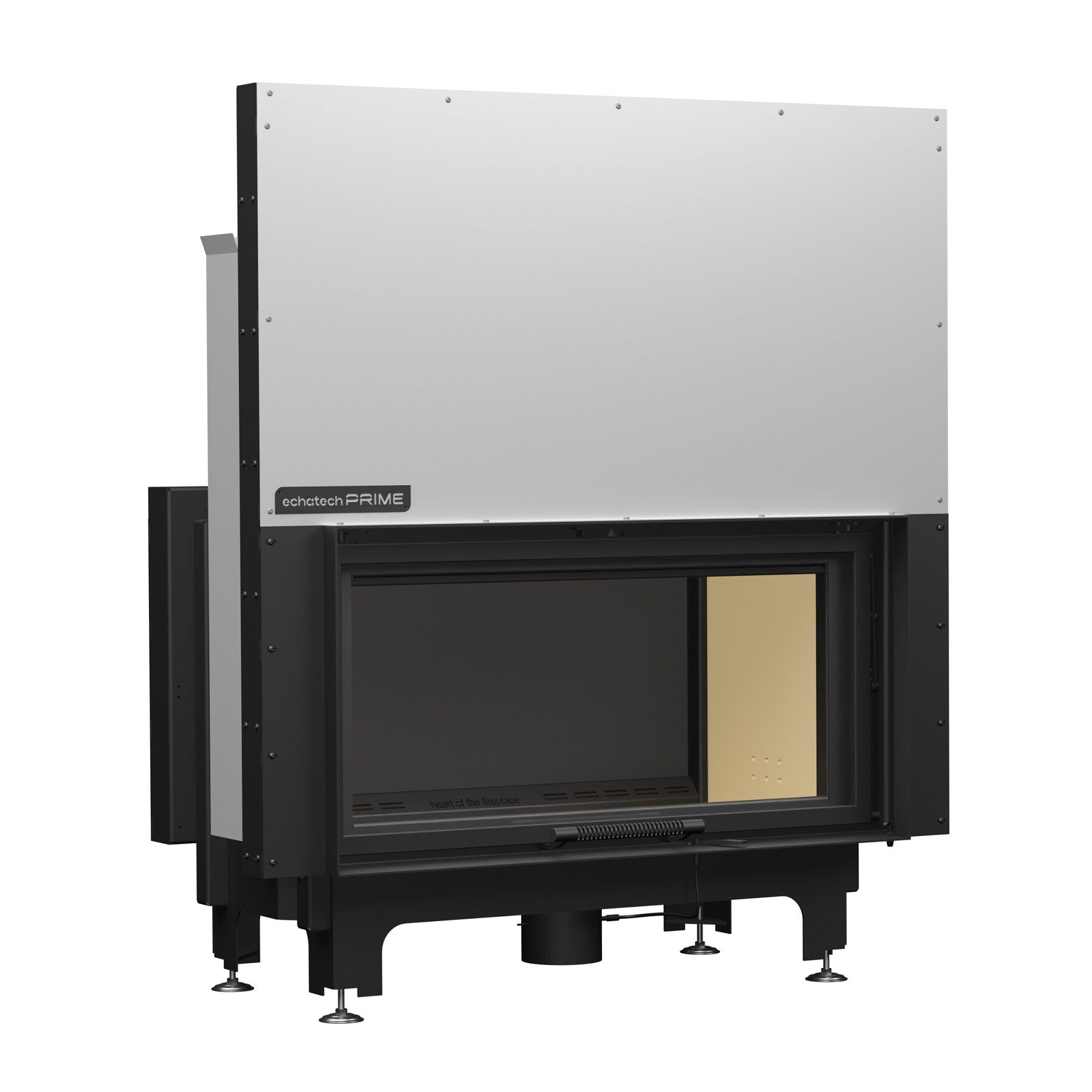 Echa Tech Asansörlü Tünel Çelik Şömine Haznesi Cift Yüzlü 100 x 51