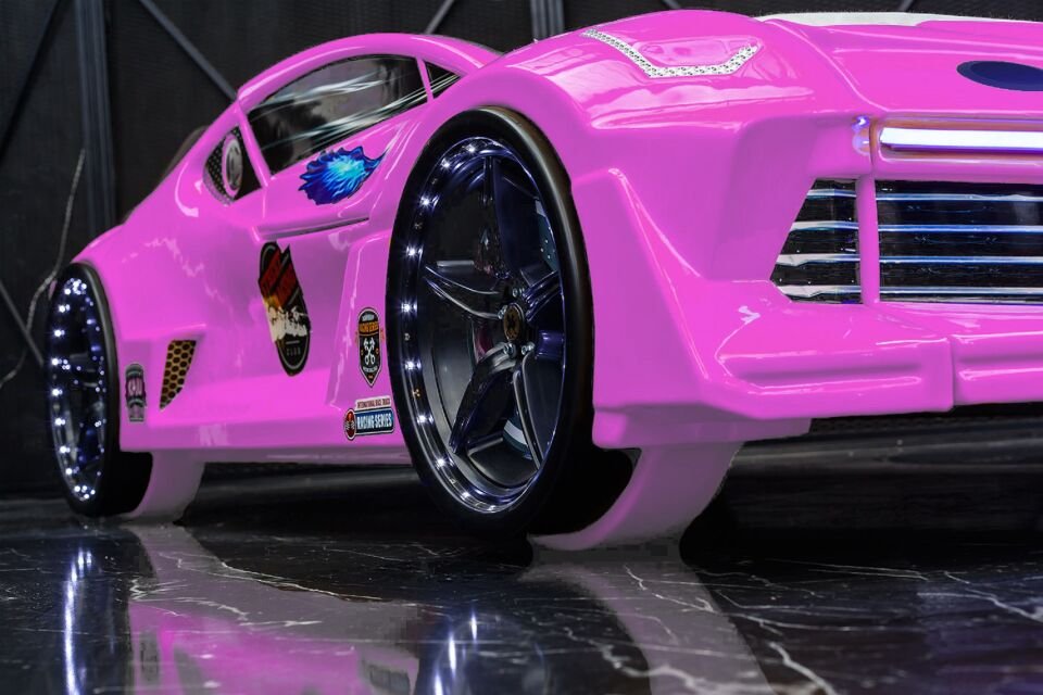 Kaju Carbeds Arabalı Çocuk Yatak Moon Aero Premium Pembe