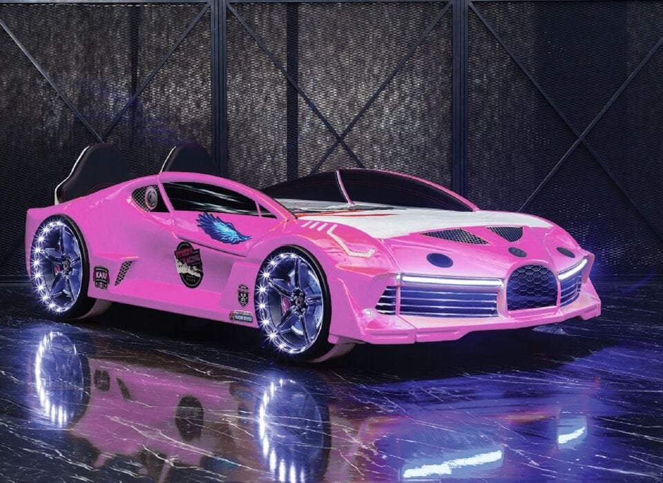 Kaju Carbeds Arabalı Çocuk Yatak Moon Aero Premium Pembe