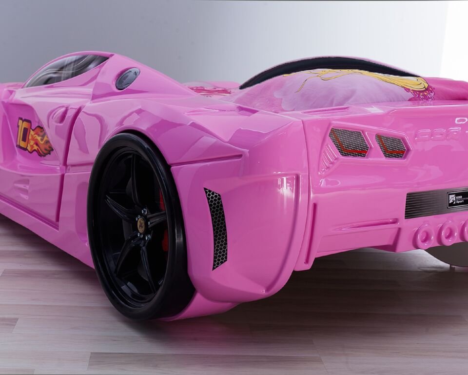 Kaju Carbeds Arabalı Çocuk Yatak Luxury Premium Pembe