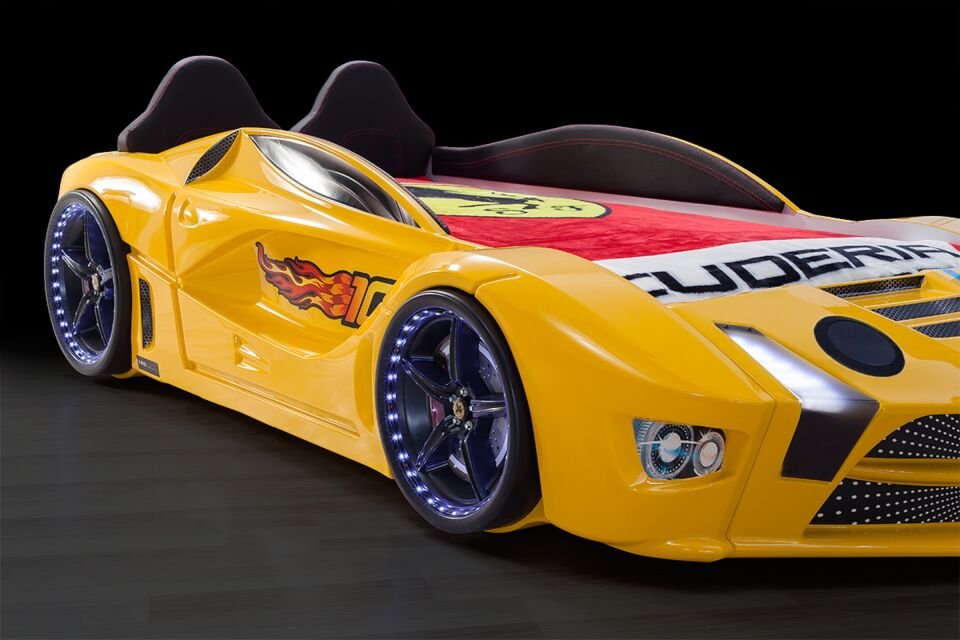 Kaju Carbeds Arabalı Çocuk Yatak Luxury Premium Sarı