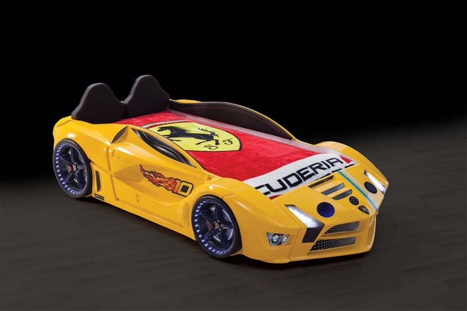 Kaju Carbeds Arabalı Çocuk Yatak Luxury Premium Sarı