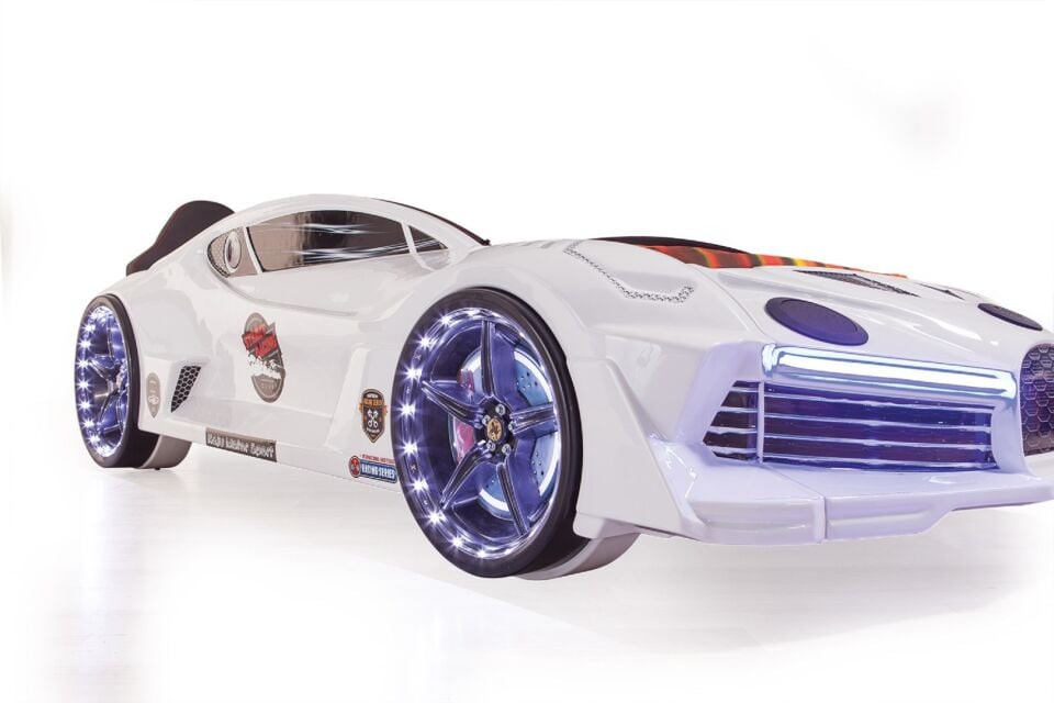 Kaju Carbeds Arabalı Çocuk Yatak Moon Premium Beyaz