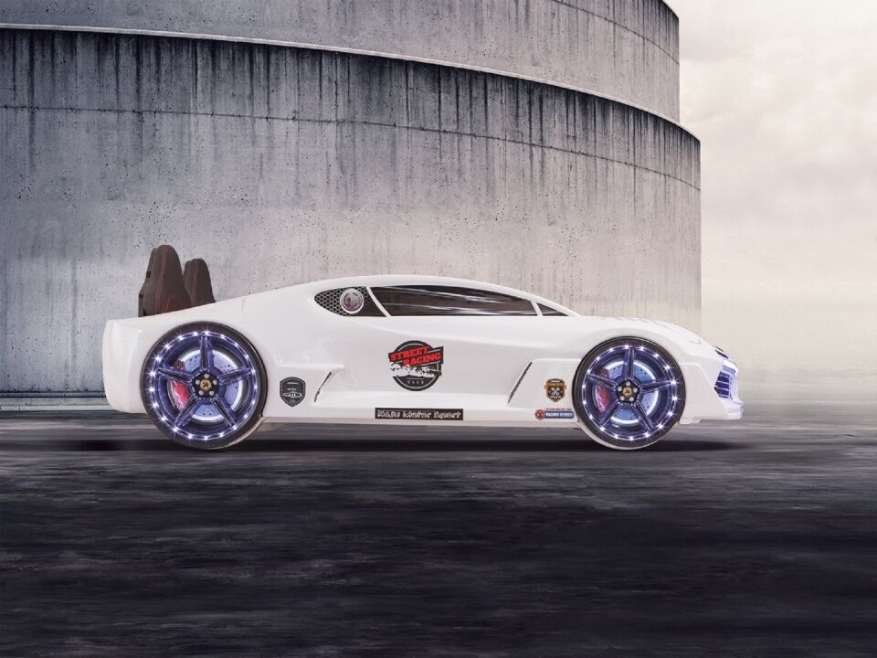 Kaju Carbeds Arabalı Çocuk Yatak Moon Premium Beyaz