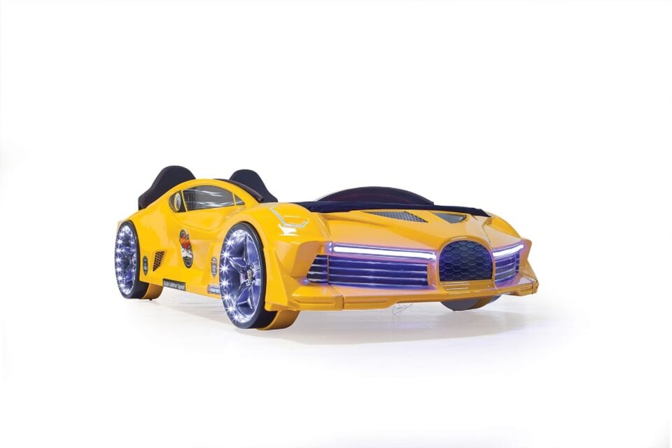 Kaju Carbeds Arabalı Çocuk Yatak Moon Premium Sarı