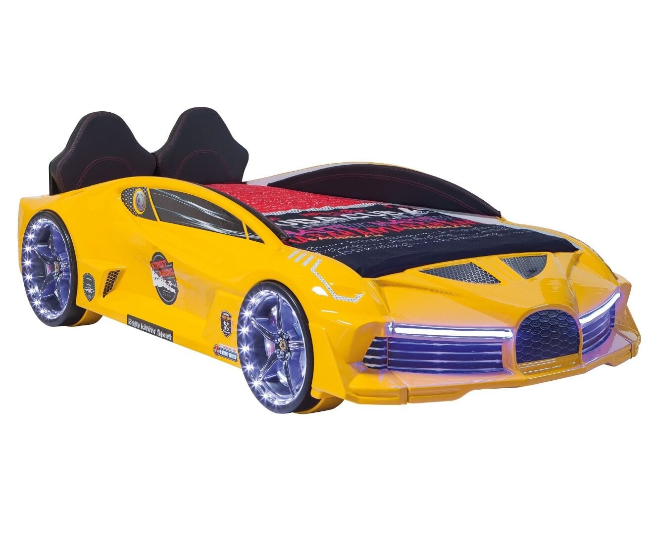 Kaju Carbeds Arabalı Çocuk Yatak Moon Premium Sarı