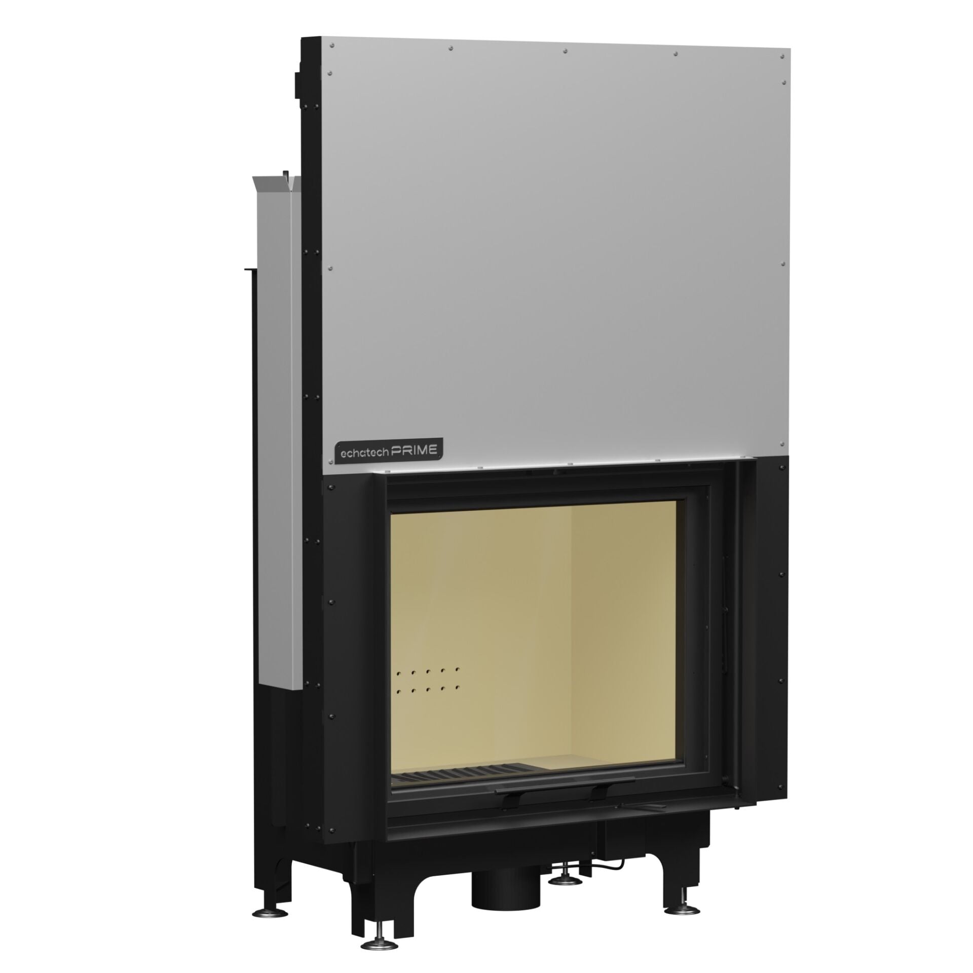 Echa Tech Asansörlü Çelik Şömine Haznesi Düz 80 x 64