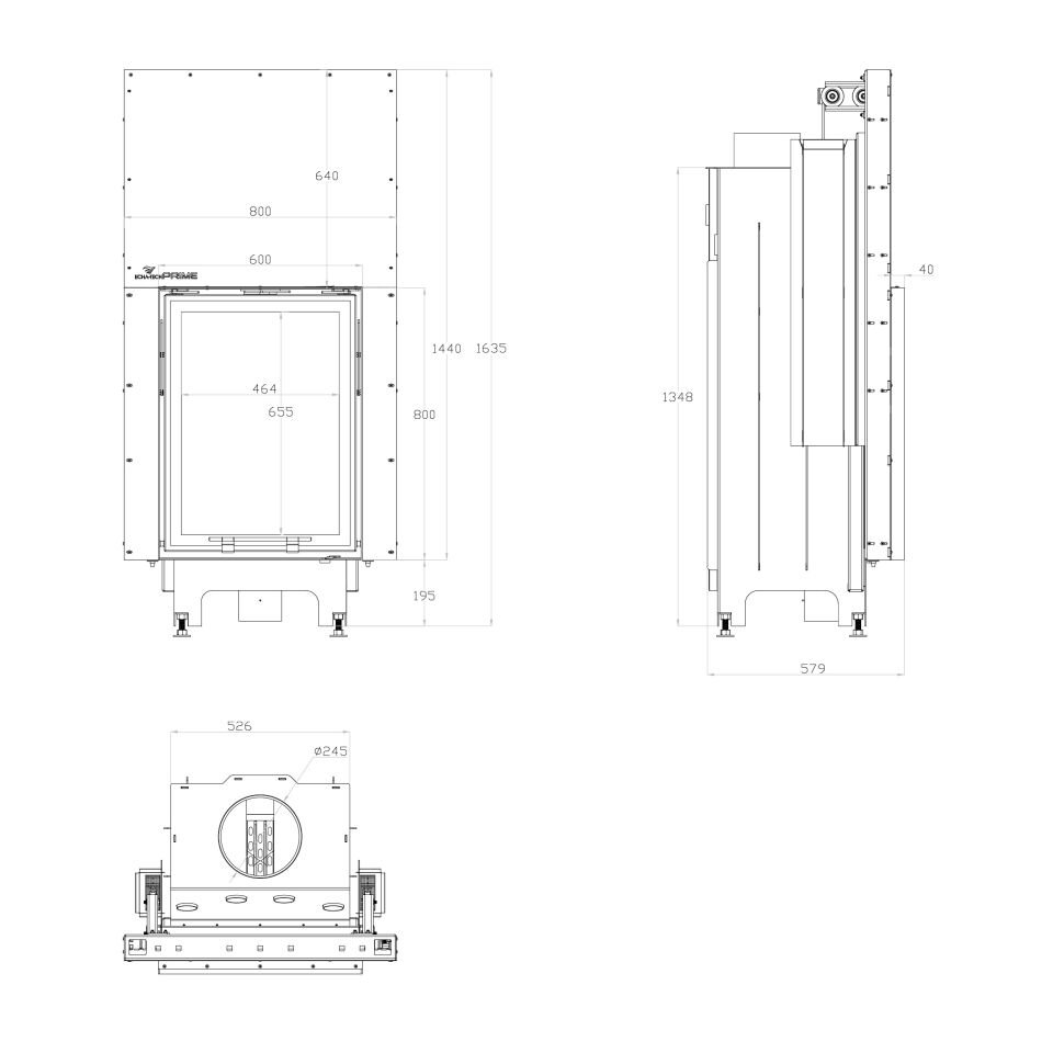 Echa Tech Asansörlü Çelik Şömine Haznesi Düz 60 x 80 D