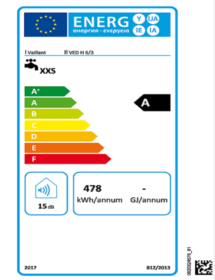 Vaillant Ved H 6/3 Minived Elektrikli Ani Su Isıtıcı