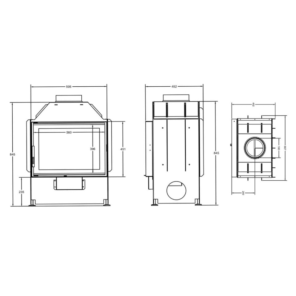 A Caminetti Çelik Şömine Flat Openside 50 Lik