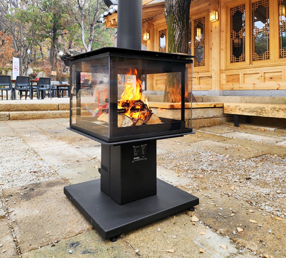 A.Caminetti Outdoor 4D Çelik Bahçe Şöminesi